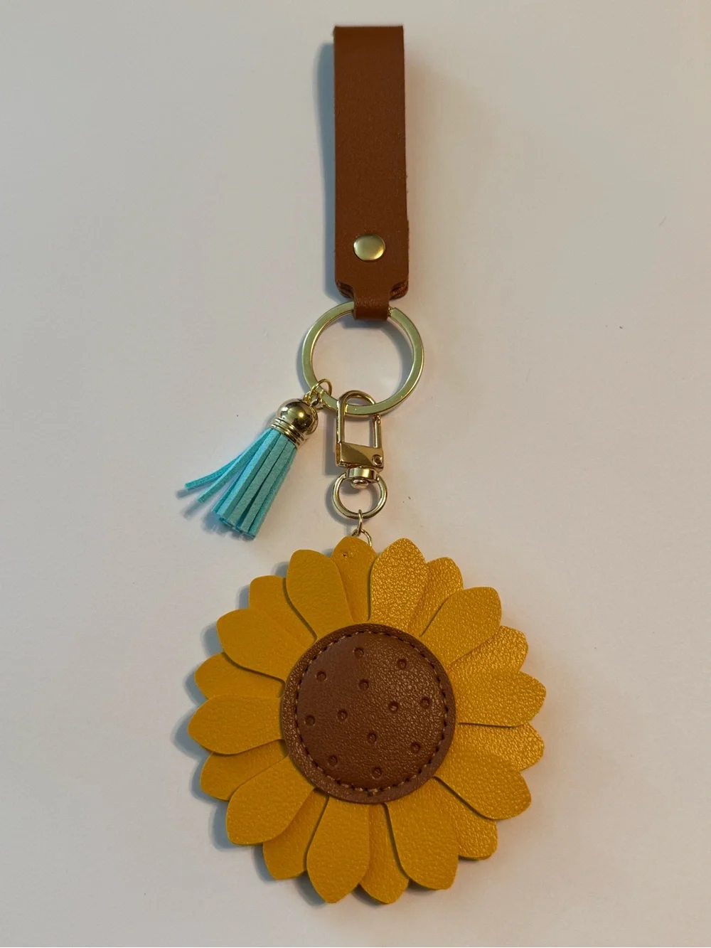 Boho Sunflower Tassel Keychain